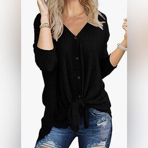 Waffle knit tye shirt